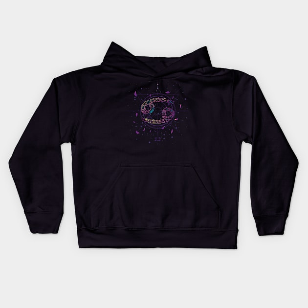 Cancer Zodiac Floral Kids Hoodie by Eclecterie